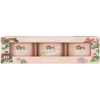 Yankee Candle votivní vonná svíčka ve skle sada 3 kusů Tranquil Garden