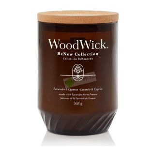 WoodWick ReNew velká vonná svíčka Lavender & Cypress