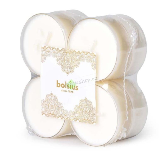 Bolsius vonné čajové svíčky Maxi Vanilla 8 kusů 8 hodinové zlatá krajka