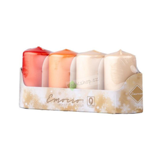 Emocio adventní svíčky 40x75 mix oranžových barev metalické matné 4 ks