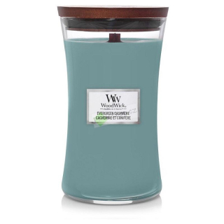 WoodWick velká vonná svíčka Evergreen Cashmere