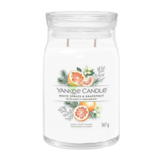 Yankee Candle Signature velká vonná svíčka White Spruce & Grapefruit