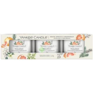 Yankee Candle votivní vonná svíčka ve skle sada 3 kusů White Spruce & Grapefruit