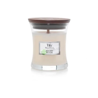 WoodWick malá vonná svíčka White Honey 85 g