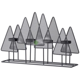 Home Styling Collection černý kovový svícen na čajové svíčky ve tvaru stromků