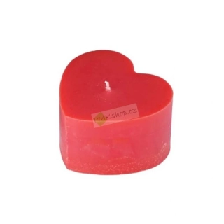 Emocio svíčka ve tvaru srdce červená