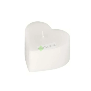 Emocio svíčka ve tvaru srdce bílá