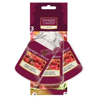 Yankee Candle 3 kusy vůně do auta papírová visačka Black Cherry