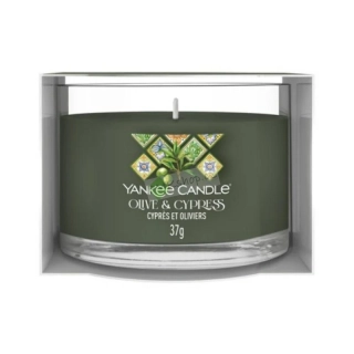 Yankee Candle votivní vonná svíčka ve skle Olive & Cypress