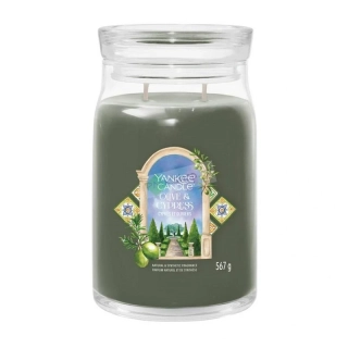Yankee Candle Signature velká vonná svíčka Olive & Cypress