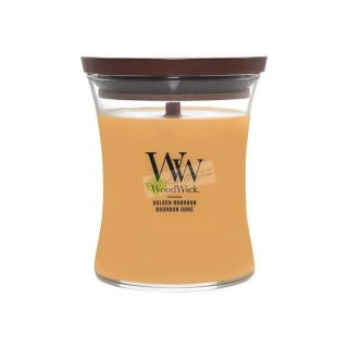 Woodwick střední vonná svíčka Golden Bourbon