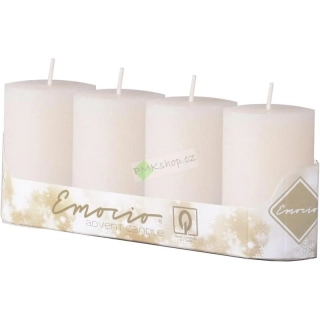 Emocio rustikální adventní svíčky 50x100 mm krémové 4 ks