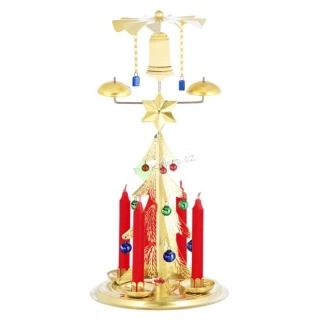 Logimax tradiční Zvonící stromek zlatý ozdoby foukané perličky