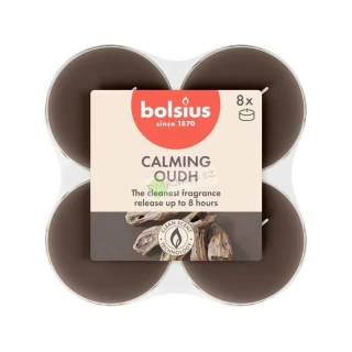Bolsius maxi vonné čajové svíčky true scents Calming Oudh 8 ks