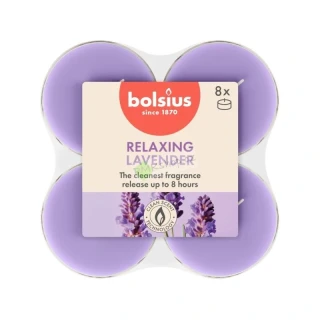 Bolsius maxi vonné čajové svíčky true scents Relaxing Lavender 8 ks