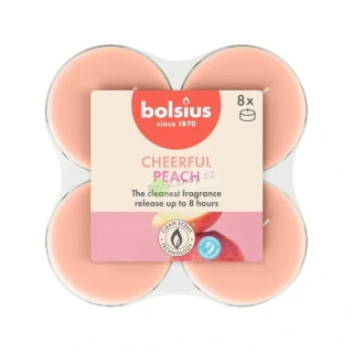 Bolsius maxi vonné čajové svíčky true scents Cheerful Peach 8 ks