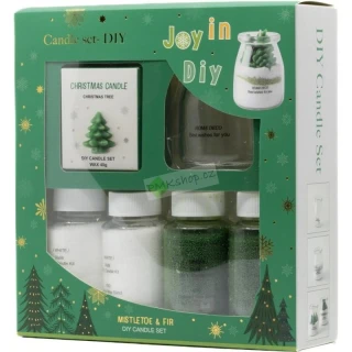 Dárková sada Joy in Diy sypaný vosk pro výrobu svíček Mistletoe & Fir Christmas Tree 